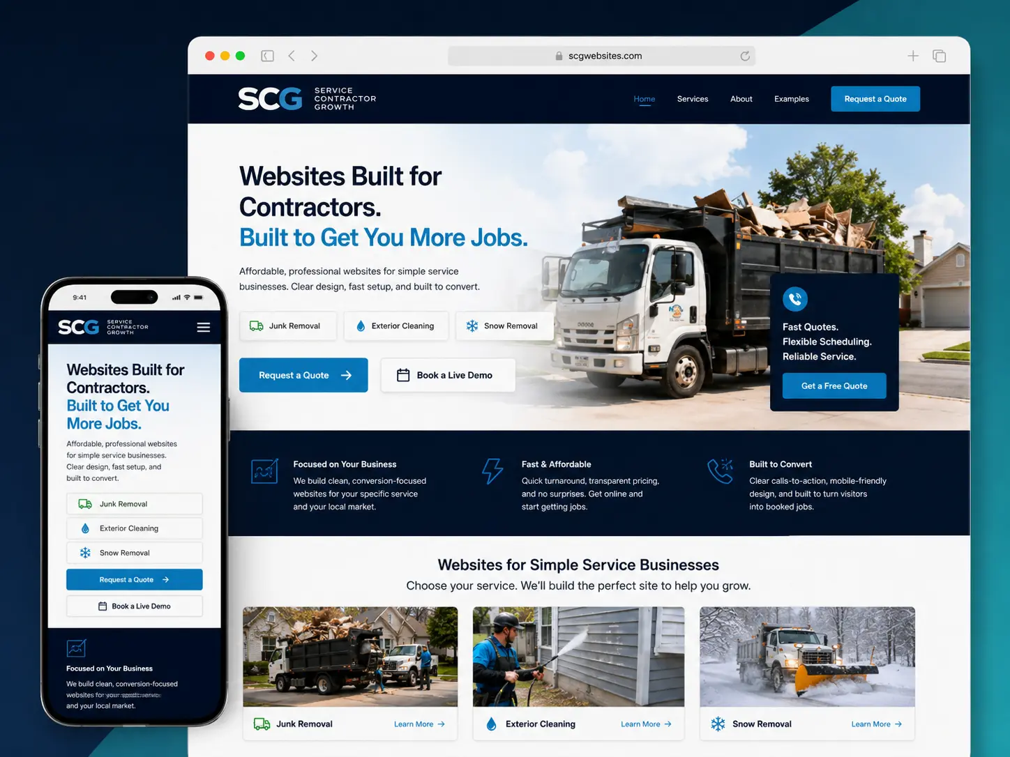 Example of an affordable contractor website built by Service Contractor Growth